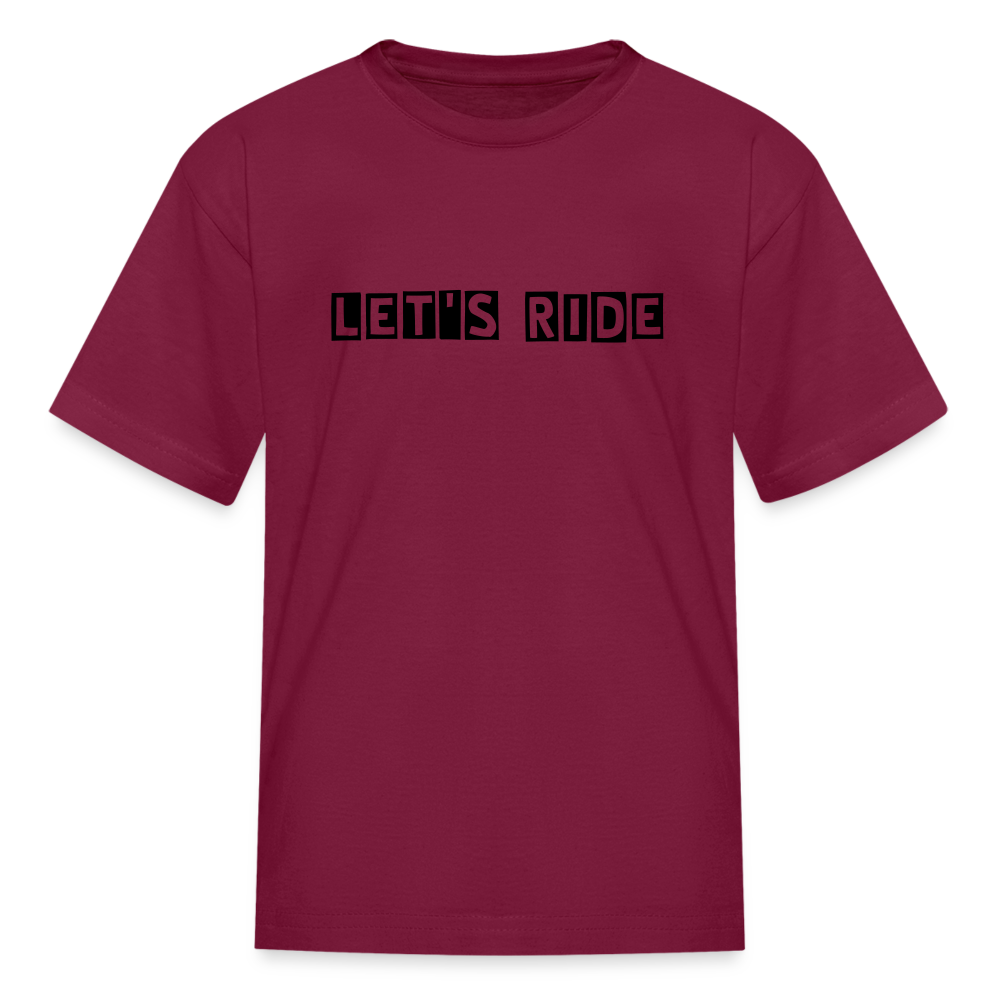 Kids' Let's Ride T-Shirt - burgundy